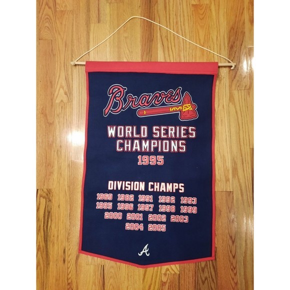 Vintage Atlanta Braves 1995 World Series Champions / Division Champs Banner - Picture 1 of 7